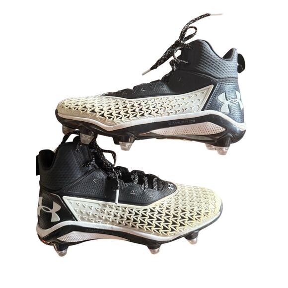 Under Armour Men’s Highlight Hammer MC Cleats Black and White size 8.5 - Picture 1 of 5